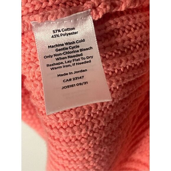 Talbots Plus Pointelle Raglan Sweater Salmon Rose Women’s Size X - Picture 4 of 5